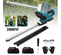 Taille Haie Electrique 2000W Taille-haies sans fil Machine à haies avec 2 batteries et chargeur 15000RPM Longueur coupe 5 5 cm