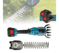 Taille-haie électrique 24V 2 en 1, tondeuse à gazon sans fil avec batterie lithium-ion rechargeable, cisailles portables, outils de jardin Blue - 1 battery