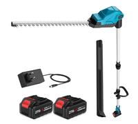 Taille Haie Electrique Telescopique 2,6 m, Taille-Haies sur Perche sans Fil avec 2 * Batteries 4,0Ah, Lame Double Action 48 cm, Tête Pivotante 135° Réglable, Taille-Haies Électriques pour Haies Hautes