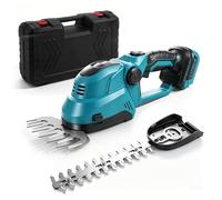 Taille-haie et cisaille à Gazon sans Fil 2 en 1 Compatible avec Makita 18 V Batterie (sans Batterie), Taille-arbuste électrique sans balais 400 W avec tête réglable à 90°, 2 Lames