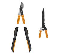 Taille-haie et ébrancheur Fiskars OneClick, système de lame bypass, avec 2 poignées