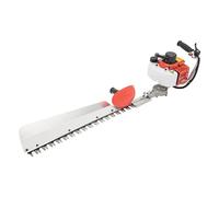 Taille-haie manuel 2 temps 650 W 22,5 cc 7500 tr/min Longueur de coupe 70 cm Diamètre de coupe inférieur à 10 mm Pour arbustes et plantes bordures Avec lunettes de protection et gants