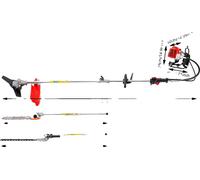 Taille-haie, moteur 52 cm³, outil multifonction, rouge