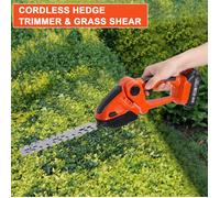 Taille-haie Outil de jardinage portatif 2 en 1 - taille-haie et cisaille à gazon sans fil, livré avec 2 batteries - Rechargeable