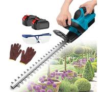 Taille-haie portatif sans Fil avec 2 Batteries, Batterie Amovible 21 V 3000 mAh, Lames à Double Tranchant de 48 cm, Coupe-Bordures électrique pour Jardins, Cours, Parcs et Bordures