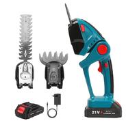 Taille-haie sans fil 2-en-1 - Cisailles électriques - 1 batterie incluse - Deux lames - Pour haies, mauvaises herbes et arbustes - Portatif - En plastique