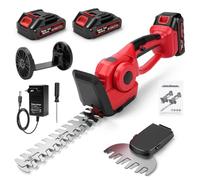 Taille-Haie sans Fil 2 en 1, Lames 220/135 mm, 21V 550W, cisaille à Gazon | Coupe max. 8 mm, 2 batteries 1,5Ah, chargeur européen, roue auxiliaire et déflecteur inclus, pour jardin, haies et arbustes