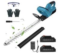 Taille-Haie sans Fil 21V 56 cm (22 Pouces), Moteur sans Balai, Lame SK5 Double Action, Coupe 20 mm, 2 Batteries Haute Capacité + Chargeur, Coupe-Haie pour Jardin, Haies et Arbustes
