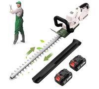 Taille-haie sans fil 50,8 cm avec poignée ergonomique, 21 V 3000 tr/min, 2 batteries, coupe 3/4", idéal pour les arbustes et les buissons, léger et facile à utiliser