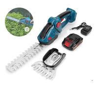 Taille-haie Sans Fil, Ciseaux à Gazon 2-en-1, 18V Compatible Batterie Makita, avec Lames, Poignée Réglable à 90° pour Jardin, Bleu