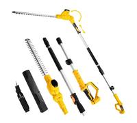 Taille-haie sans fil compatible avec batterie Dewalt 20 V (sans batterie) | Double lame de coupe de 40 cm, tige télescopique amovible, coupe-branches solide pour arbres et arbustes