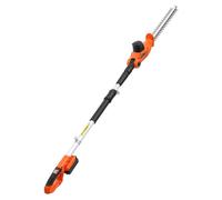 Taille-haie sans fil, kit de coupe-buissons électrique 20V avec lame en acier double tranchant de 457,2 mm, conception télescopique de 187,5 à 238,5 cm pour les branches hautes (batterie 2,0 Ah et cha