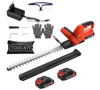 Taille-haie sans fil, taille-haie manuel 21 V, taille-haies léger et compact, avec 2 batteries de 3000 mAh et chargeur, lame de coupe de 51 cm, taille-haie sans fil pour couper les arbustes de jardin