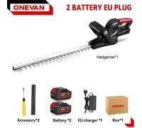 Taille-haie sans fil - Taille-haie sans fil - Lame de 51 cm - Moteur sans balais de 2000 W - Lames à double tranchant - 2 batteries incluses - Vert