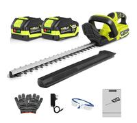Taille-haie sans Fil VOERJIA 21V avec 2 Batteries 4,0 Ah et Chargeur, Moteur sans balais 750 W, Double Lame 50 cm (20 Pouces) avec indicateur de Charge LED, Taille-haie et cisaille à arbustes