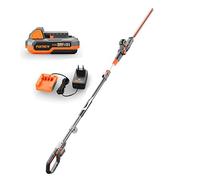 Taille-Haie sur Perche à Batterie Set Batterie 2Ah Et Chargeur 1A FUXTEC 20V FX-E1HH20 Taille-Haie Électrique Télescopique pour La Coupe De Haies Et De Buissons