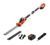 Taille-haie sur Perche télescopique avec tête réglable, Lame Double Face, pour Branches Hautes, Jardin et Cour