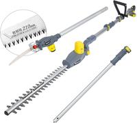 Taille-haie télescopique 2-en-1, scie élagage, scie alternative, avec batterie lithium-ion 20 V/2 Ah, chargeur rapide, longueur de la lame de 45 cm, manche télescopique jusqu'à 3,2 mètres