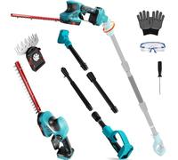 Taille-Haie Télescopique Batterie Compatible avec Makita 18V (sans Batterie), 3 in 1 Cisailles à arbustes électriques Sculpte Haie et Taille Taille haie sans Fil avec Lame, Tête Pivotante 180°