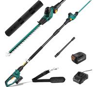 Taille-haie Télescopique sans Fil, Taille-Haies sur Perche Batterie Li-ION 20 V 4 Ah/Chargeur, Longueur de Lame 45 cm, Capacité: 15mm, Poignée Principale Orientable, Tête Inclinable, 4 m de Portée