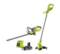 Ryobi Pack 2 outils ONE+ – Taille-haies OHT1845 45cm + Coupe-bordures OLT1825M – batterie et chargeur