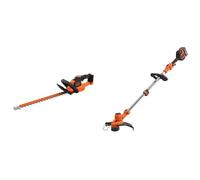 Taille-Haies sans Fil Lithium 36 V POWERCOMMAND - 55 cm - Embout Lame de scie- sans Batterie & Coupe-Bordures sans Fil 36 V Débroussailleur 33 cm avec Tête Pivotante 180°