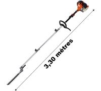 Taille-haies thermique sur perche, 52 cm3, 3 CV, longueur 3.30 mètres