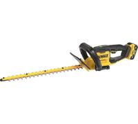 Taille-haies XR 18V 5Ah Li-Ion Brushless DEWALT 55 cm, entredents 19 mm + 1 batterie 5Ah + 1 chargeur + support mural - DCMHT562P1-QW