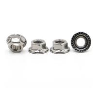 Tailles multiples multicolores de serrure métrique d'écrous hexagonaux de bride dentelée(Silver,M10 5pcs)