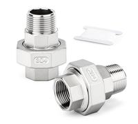 TAILONZ 2Pcs 304SS Raccord Mâle x Femelle Fileté 3/4" BSP Connexion Eau | Connexion Mixte Mâle-Femelle, Résistant À La Corrosion, Joint Étanche, Pour Eau/Air/Huile.