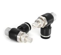 TAILONZ PNEUMATIC 2 Pack SL8-02 Raccordement de conduite d'air à enficher Vanne de régulation de débit d'air 8MM ou 1/4 pouce BSP angle 90 degrés Raccord de vanne de régulation de vitesse d'air