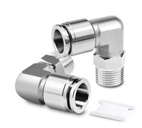 TAILONZ PNEUMATIC Acier inoxydable 304 coude mâle 6 mm OD conduit x 1/8 BSP raccords push-in PL6-01 (pack de 2)