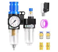 TAILONZ PNEUMATIC Kit de détendeur de filtre à air AFC2000 1/4 » BSP?0-1 MPA?5 Micron Filtre en laiton pour compresseur d'outils pneumatiques avec manomètre et godet de lubrification