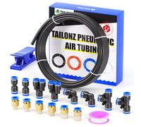 TAILONZ PNEUMATIC Noir 10mm OD 6.5mm ID Polyurethane PU Air Hose Pipe Tube Kit 10 Meter 32.8ft