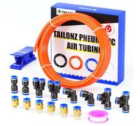 TAILONZ PNEUMATIC Orange 6mm OD 4mm ID Polyurethane PU Air Hose Pipe Tube Kit 10 Meter 32.8ft
