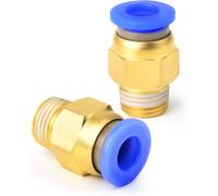 TAILONZ PNEUMATIC Raccord droit mâle bleu 12 mm de diamètre extérieur x 1/4 BSP à emboîter PC12-02 (lot de 10)