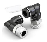 TAILONZ PNEUMATIC Raccords coudés mâles 6mm OD tube x 1/2 pouce BSP Push to Connect PL6-04 (Pack de 10)