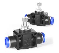 TAILONZ PNEUMATIC Vanne de régulation de débit d'air avec raccord instantané, régulateur de vitesse en ligne Raccord union droit - Tube 8MM OD x Tube 8MM OD LSA-8 （Pack de 5）