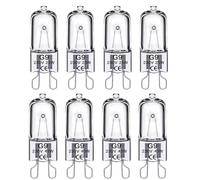 TaimeiMao Ampoule Halogène, 8 pcs Ampoule G9 40w 230v et 25 W 230 V, Ampoules Halogènes, pour lampes de four et plafonniers de four à micro-ondes, blanc chaud, sans scintillement.