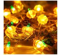 TaimeiMao Guirlande lumineuse citrouille à piles avec minuteur,3 m,30 LED | citrouille, décoration d'automne, mini guirlande lumineuse d'automne à piles, décoration d'Halloween, décoration d'automne
