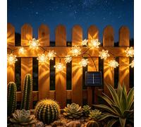 TaimeiMao Guirlande Lumineuse Exterieur Solaire,LED Imperméable Lumières Fleur,Fleurs de Lotus Lumières de Jardin,6.5M 30 LED,Étanche 8 Modes pour Arbre, Terrasse, Fête, Anniversaire, Mariage