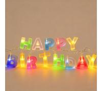 TaimeiMao Guirlande Lumineuse Joyeux Anniversaire, Lettres LED Lumineuses pour Fête, Décoration Murale Anniversaire, Néon à Piles avec 13 Lettres Multicolores pour Décorations de Fête d'Anniversaire