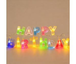 TaimeiMao Guirlande Lumineuse Joyeux Anniversaire, Lettres LED Lumineuses pour Fête, Décoration Murale Anniversaire, Néon à Piles avec 13 Lettres Multicolores pour Décorations de Fête d'Anniversaire