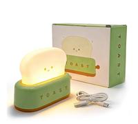 TaimeiMao Toast LED Veilleuse, Veilleuse Toast Enfant, Veilleuse Enfant Rechargeable, Lampe Enfants en Silicone, Avec Fonction Minuterie, Enfant Rechargeable pour Chambre d'Enfant Décoration