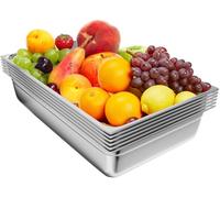 TAIMIKO Bac Inox Alimentaire Bac Gastro Inox Lot de 6 Plat GN 1/1 | Récipients en acier inoxydable Bain-marie 1.0 mm d'Épaisseur 1260g par pièce pour Four Réfrigérateurs Stockage Restauration