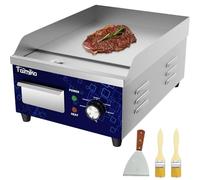 TAIMIKO Plancha Électrique Inox Professionnelle Plaque de Cuisson 280x400mm | Plancha Électrique Professionnelle Plaque de barbecue en Acier Inoxydable Plaque de Gril en Fonte lisse 50-300 ℃