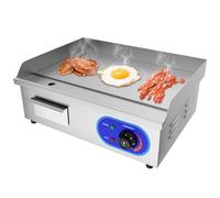 TAIMIKO Plancha Électrique Professionnelle en acier inoxydable Commercial Plaque de Gril en Fer 3000W 220-240V Lisse
