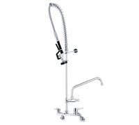 TAIMIKO Robinet de cuisine de Douche Mitigeur mural 2 trous,4-8''centre réglable Robinet mitigeur d'eau froide et chaude,Poignée ergonomique Douchette industrie,pour évier de cuisine avec pulvérisatio