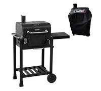 TAINO HERO Set Smoker petit BBQ Chariot de grillade Gril à charbon de bois Gril à gaz Chariot de grillade Housse de protection