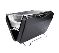 TAINO MOX Barbecue au charbon de bois BBQ Barbecue de valise Barbecue de camping Barbecue au charbon de bois style rétro pliable Griller portable mobile Noir